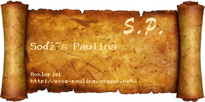 Soós Paulina névjegykártya
