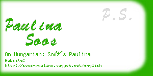 paulina soos business card